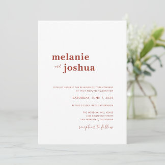 Einfache Einladung für moderne Hochzeiten | Terrac
