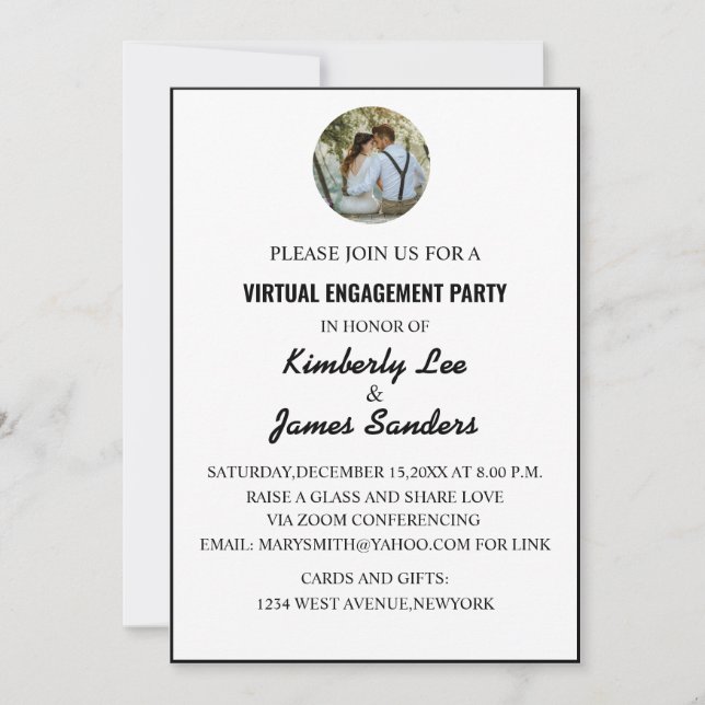 Einfache Einladung für virtuelle Fotos (Vorderseite)