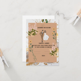 Einfache Einladung, Größe: 12,7 cm x 17,8 cm, Pap Einladung