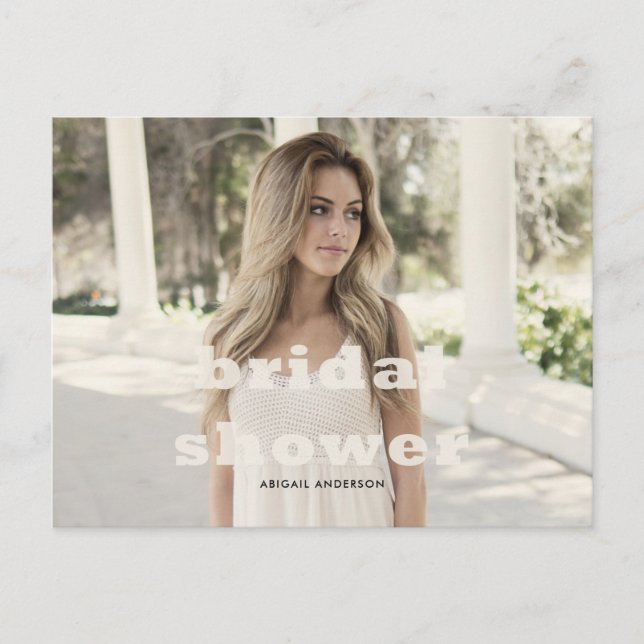 Einfache Einladung ihres Fotos Brautdusche Postkarte (Vorderseite)