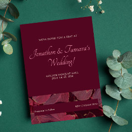 Einfache Einladung von Burgundy Floral Wedding