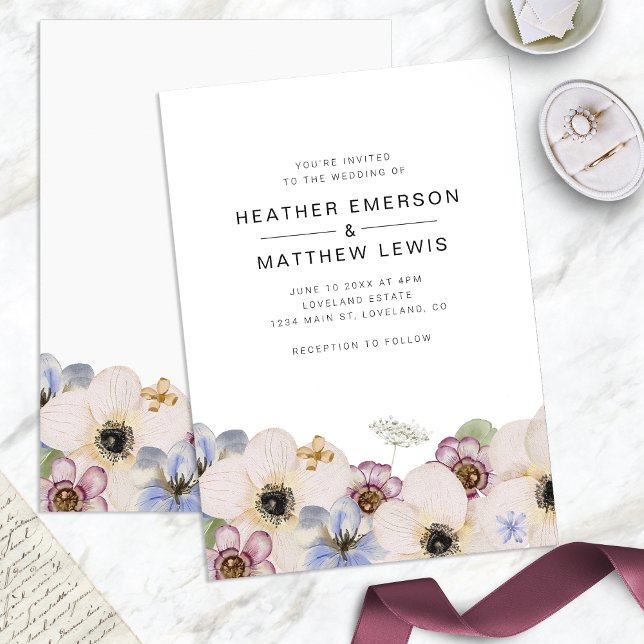 Einfache Einladung von Floral Boho Hochzeit (Simple Floral Watercolor Boho Wedding Invitation by Painted Paperie
)