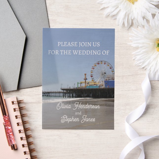 Einfache Einladung von Santa Monica Pier Ferris Wh (Hochzeit)