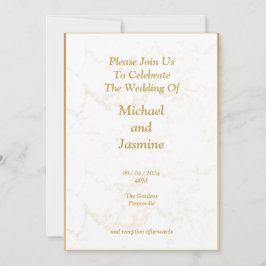 Einfache Einladung zu einer Hochzeit mit Goldmor