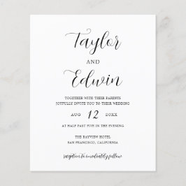 Einfache Einladung zu zeitgenössischen Hochzeiten Flyer