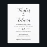 Einfache Einladung zu zeitgenössischen Hochzeiten Flyer<br><div class="desc">Zeitgenössischer Schwarz-Weiß-Einladung Flyer mit einem einfachen und minimalistischen Layout mit Ihren Namen in einem eleganten Kalligraphieskript und Ihre Hochzeitsdetails unten in einem modernen Format. BITTE BEACHTEN SIE: Diese enthalten keine Umschläge.</div>