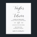 Einfache Einladung zu zeitgenössischen Hochzeiten Flyer<br><div class="desc">Zeitgenössischer Schwarz-Weiß-Einladung Flyer mit einem einfachen und minimalistischen Layout mit Ihren Namen in einem eleganten Kalligraphieskript und Ihre Hochzeitsdetails unten in einem modernen Format. BITTE BEACHTEN SIE: Diese enthalten keine Umschläge.</div>