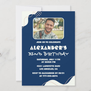 Einfache Einladung zum 32. Geburtstag Männer Foto