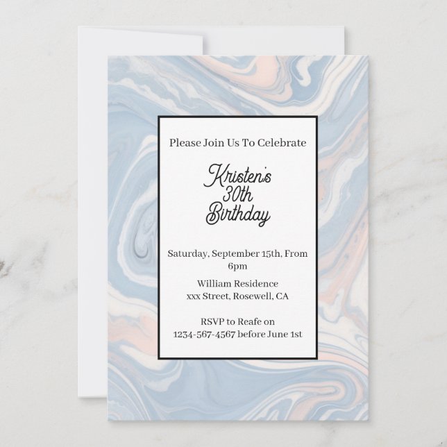 Einfache Einladung zum Geburtstag (Vorderseite)