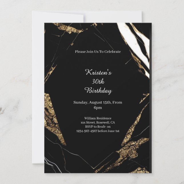 Einfache Einladung zum Geburtstag (Vorderseite)