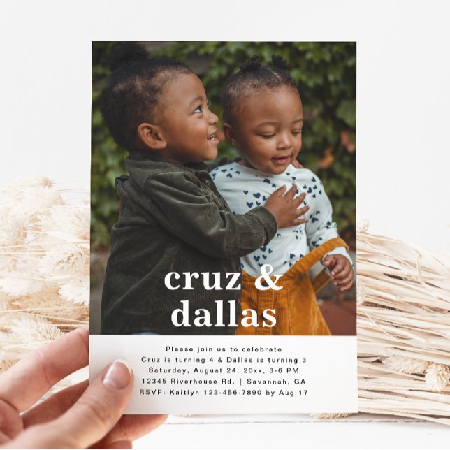 Einfache Einladung zum Geburtstag | FOTO | Twins (Von Creator hochgeladen)