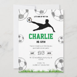 Einfache Einladung zum Geburtstag von White Soccer