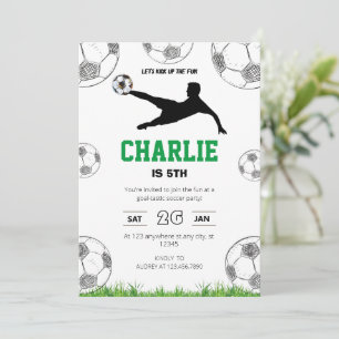 Einfache Einladung zum Geburtstag von White Soccer