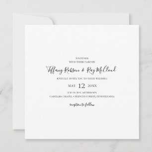 Einfache Einladung zur Hochzeit auf dem eleganten 
