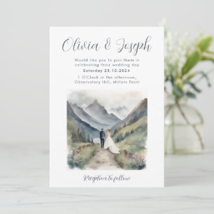 Einfache Einladung zur Hochzeit im Gebirge