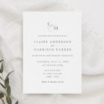 Einfache Einladung zur Hochzeit in Monogram<br><div class="desc">Mit dieser einfachen,  zeitlosen und eleganten Einladung laden Sie Freunde und Familie zu Ihrer Hochzeit ein.</div>
