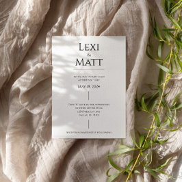 Einfache Einladung zur Hochzeit in Schwarz und Wei