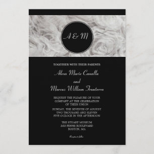 Einfache Einladung zur Hochzeit in Schwarz und Wei