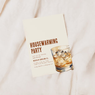 Einfache Einladung zur Housewarming-Party mit Getr