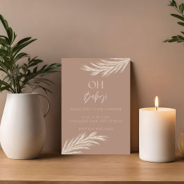 Einfache Einladung zur neutralen Tone Boho Dusche