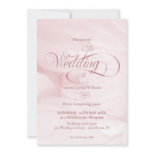 Einfache Einladung zur rosa Priesterhochzeit
