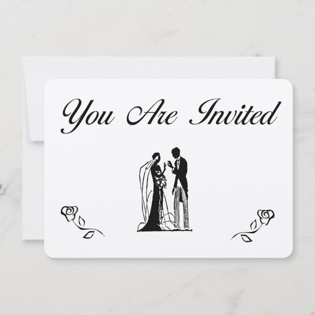 Einfache Einladungen für Hochzeiten (Vorderseite)