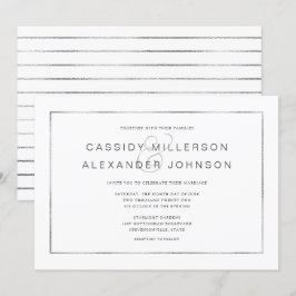 Einfache Einladungen für Hochzeiten in Silber