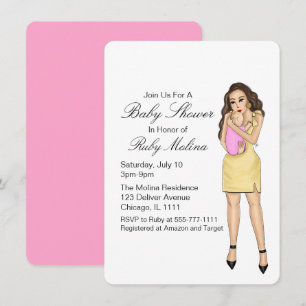 Einfache Einladungen für Pink Baby Girl
