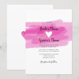 Einfache Einladungen zu Paint Strokes & Heart Wedd