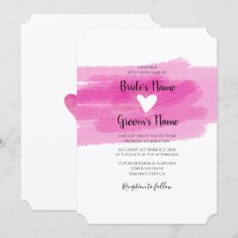 Einfache Einladungen zu Paint Strokes & Heart Wedd