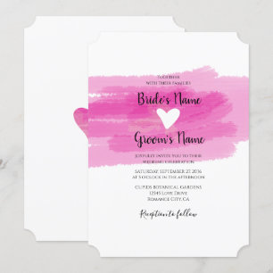 Einfache Einladungen zu Paint Strokes & Heart Wedd