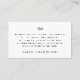 Einfache Einsteckkarte für Hochzeitgeschenke Visitenkarte