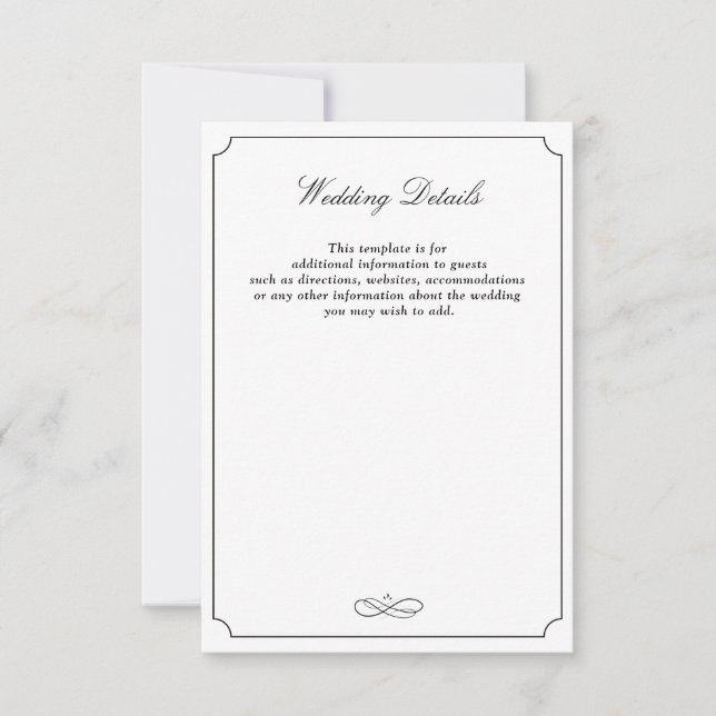 Einfache Einzelheiten zur Typografie RSVP Karte (Vorderseite)