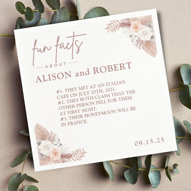 Einfache, einzigartige Trendy Fun Fakten Hochzeit Serviette (Von Creator hochgeladen)