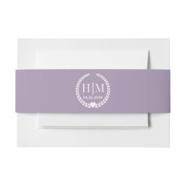 Einfache Eleganbrücke und Groom Monogram Einladungsbanderole