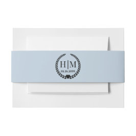 Einfache Eleganbrücke und Groom Monogram Einladungsbanderole