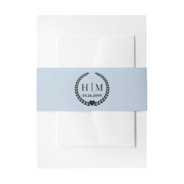 Einfache Eleganbrücke und Groom Monogram Einladungsbanderole