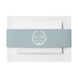 Einfache Eleganbrücke und Groom Monogram Einladungsbanderole