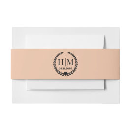 Einfache Eleganbrücke und Groom Monogram Einladungsbanderole