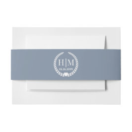 Einfache Eleganbrücke und Groom Monogram Einladungsbanderole