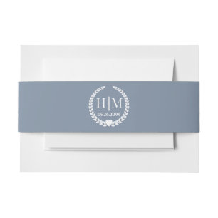 Einfache Eleganbrücke und Groom Monogram Einladungsbanderole