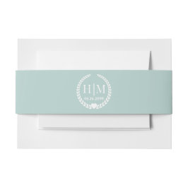 Einfache Eleganbrücke und Groom Monogram Einladungsbanderole