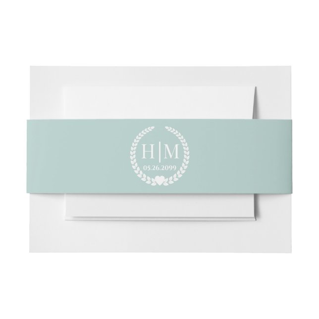 Einfache Eleganbrücke und Groom Monogram Einladungsbanderole (Vorderseite Beispiel)