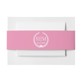 Einfache Eleganbrücke und Groom Monogram Einladungsbanderole
