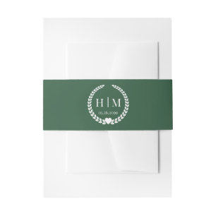 Einfache Eleganbrücke und Groom Monogram Einladungsbanderole