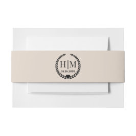 Einfache Eleganbrücke und Groom Monogram Einladungsbanderole