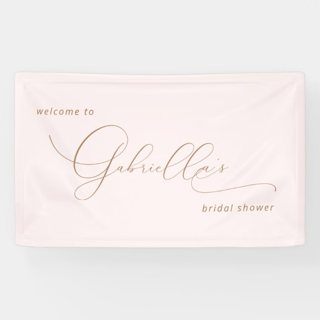 Einfache Elegance Brautparty Blush Willkommen Banner (Horizontal)