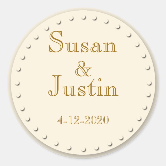 Einfache Elegance Cream Round Stickers (Vorderseite)