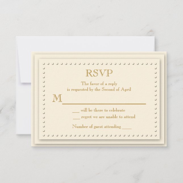 Einfache Elegance Cream RSVP-Karte RSVP Karte (Vorderseite)