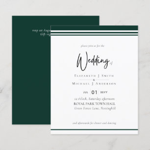 Einfache Elegance Deep Green Modern Budget Hochzei